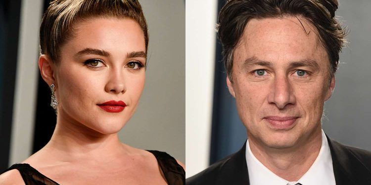 Florence Pugh And Zach Braff having cute conversations together after breaking up early this year